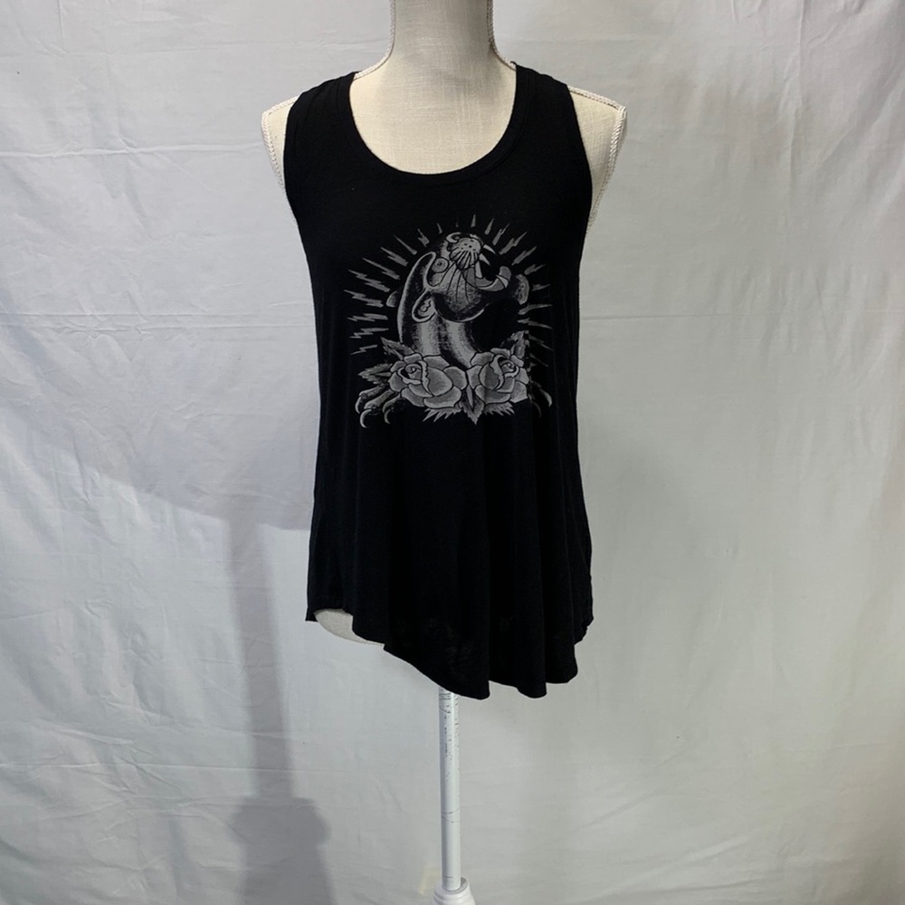 Ed Hardy Racerback Sheer Black Tiger Tank Size X Small